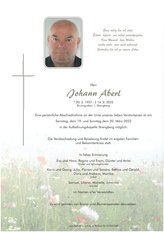Johann Aberl, verstorben am 14. Mrz 2022