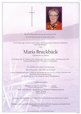 Maria Bruckbck, verstorben am 24. Februar 2017