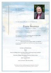 Franz Brunner, verstorben am 13. Jnner 2015