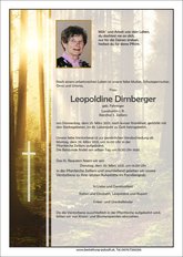 Leopoldine Dirnberger, verstorben am 25. Mrz 2021
