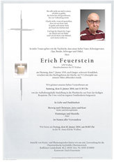 Erich Feuerstein, verstorben am 07. Jnner 2014