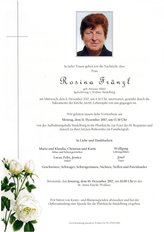 Rosina Frnzl, verstorben am 06. Dezember 2017