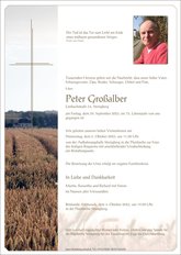 Peter Groalber, verstorben am 29. September 2023