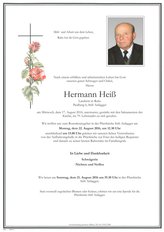 Hermann Hei, verstorben am 17. August 2016