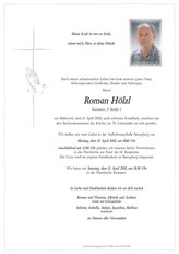 Roman Hlzl, verstorben am 08. April 2015