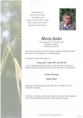 Maria Janko, verstorben am 12. Mrz 2017