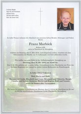 Franz Marbck, verstorben am 08. Mai 2016