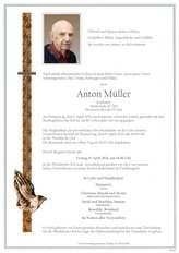 Anton Mller, verstorben am 01. April 2021