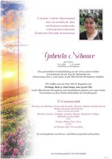 Gabriela Nbauer, verstorben am 27. Mai 2022