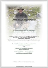 Anton Nubaummller, verstorben am 26. Juli 2019