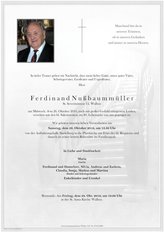 Ferdinand Nubaummller, verstorben am 26. Oktober 2016