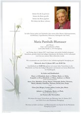 Maria Pambalk-Blumauer, verstorben am 06. Jnner 2017