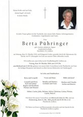 Berta Phringer, verstorben am 20. Oktober 2014