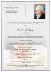 Berta Reiter, verstorben am 12. August 2019
