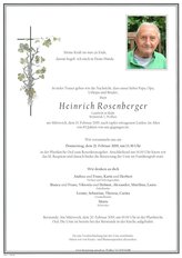 Heinrich Rosenberger, verstorben am 13. Februar 2019