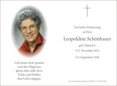 Leopoldine Schnbauer, verstorben am 13. September 2016