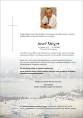 Josef Stger, verstorben am 09. April 2020