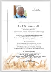 Josef Strasser-Hlzl, verstorben am 12. September 2020