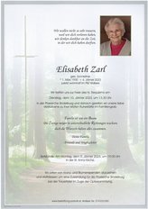 Elisabeth Zarl, verstorben am 04. Jnner 2023