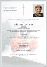 Aloisia Zeiner, verstorben am 23. Jnner 2017
