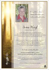 Irma Heigl , verstorben am 24. November 2025