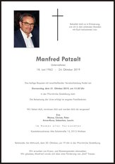 Manfred Patzalt, verstorben am 24. Oktober 2019