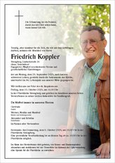 Friedrich Koppler, verstorben am 29. September 2025