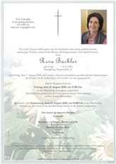 Rosa Bachler, verstorben am 07. August 2020