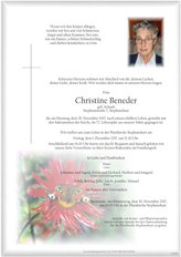 Christine Beneder, verstorben am 28. November 2017