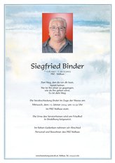 Siegfried Binder, verstorben am 29. Dezember 2023