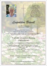 Leopoldine Brandl, verstorben am 19. Oktober 2022