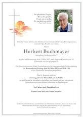 Herbert Buchmayer, verstorben am 02. März 2023