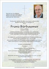 Franz Bürbaumer, verstorben am 23. Dezember 2022