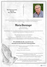 Maria Dieminger, verstorben am 02. Juni 2025