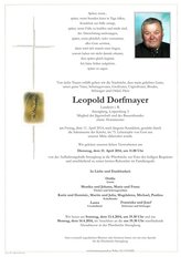 Leopold Dorfmayer, verstorben am 11. April 2014