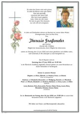 Theresia Grafeneder, verstorben am 23. Juni 2020