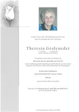 Theresia Grafeneder, verstorben am 06. April 2019