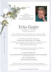 Erika Gugler, verstorben am 31. Dezember 2022