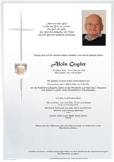 Alois Gugler, verstorben am 24. Februar 2018