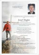 Josef Hagler, verstorben am 06. August 2020