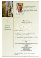 Alfred Hahn, verstorben am 22. November 2021