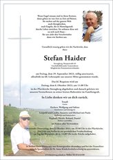 Stefan Haider, verstorben am 29. September 2023