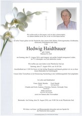 Hedwig Haidtbauer, verstorben am 21. August 2016