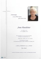 Anna Hausleitner, verstorben am 24. September 2025