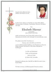 Elisabeth Hierner, verstorben am 29. Juni 2017