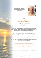 Ingrid Hösl, verstorben am 10. November 2021