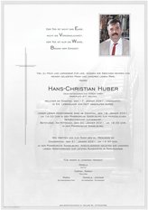 Hans-Christian Huber, verstorben am 17. Jänner 2021