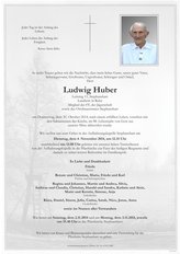 Ludwig Huber, verstorben am 30. Oktober 2014