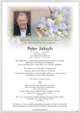 Peter Jaksch, verstorben am 24. April 2022