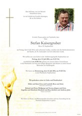 Stefan Kaisergruber, verstorben am 08. Juli 2016